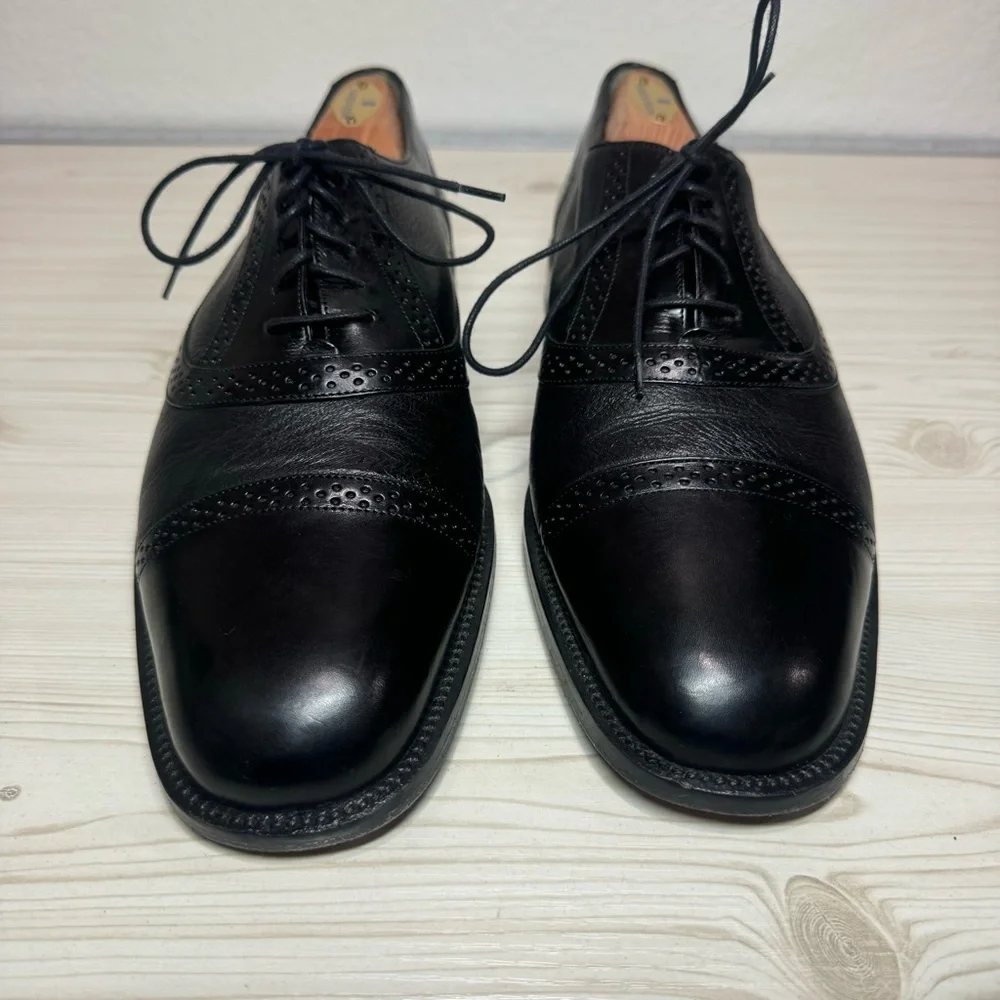 MEZLAN MARQUE CAP TOE BROGUEBLACK LEATHER OXFORD MEN'S SHOES 11 $400 - Picture 2 of 9